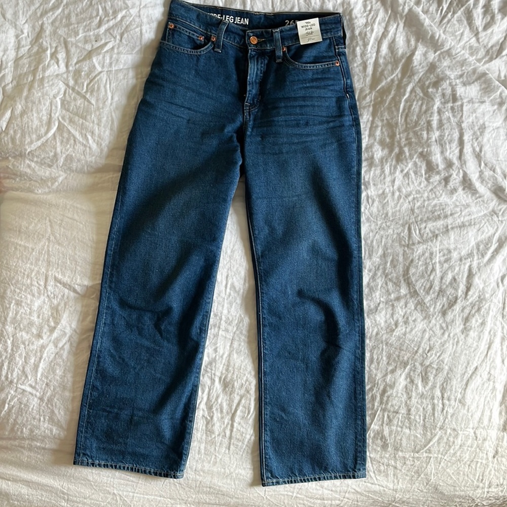 NWT J. Crew ‘90s Wide-Leg Jean in Antique Blue Wash